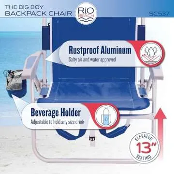 RIO Beach Big Boy 4-Position Backpack Chair