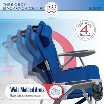 RIO Beach Big Boy 4-Position Backpack Chair
