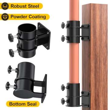 FMhotu Heavy Duty Patio Umbrella Holder,Deck Umbrella Mount,Patio Umbrella Stand Outdoor Umbrella Clamp Bracket for Deck Railing, Balcony, Courtyard, Fences etc
