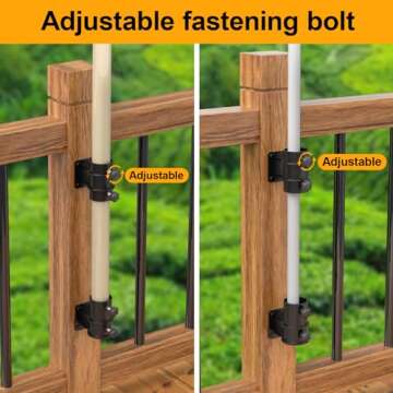 FMhotu Heavy Duty Patio Umbrella Holder,Deck Umbrella Mount,Patio Umbrella Stand Outdoor Umbrella Clamp Bracket for Deck Railing, Balcony, Courtyard, Fences etc