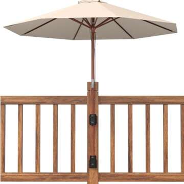 FMhotu Heavy Duty Patio Umbrella Holder,Deck Umbrella Mount,Patio Umbrella Stand Outdoor Umbrella Clamp Bracket for Deck Railing, Balcony, Courtyard, Fences etc