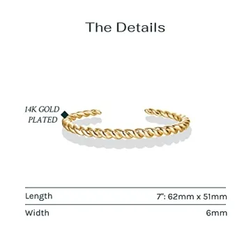 PAVOI 14K Gold Plated Twisted Chunky Bangle Bracelet
