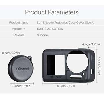 Soft Silicone Protective Case with Lens Cap for DJI Osmo Action, Prevent Dust Water Scratch