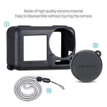 Soft Silicone Protective Case with Lens Cap for DJI Osmo Action, Prevent Dust Water Scratch