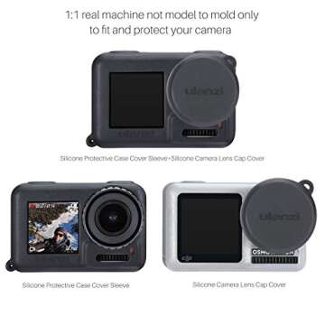 Soft Silicone Protective Case with Lens Cap for DJI Osmo Action, Prevent Dust Water Scratch