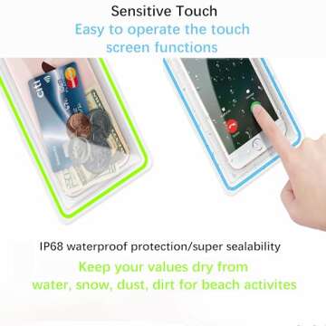 Waterproof Phone Case, 4 Pack Universal Waterproof Pouch Dry Bag with Neck Strap Luminous Ornament for Water Games Protect iPhone 16 15 14 13 12 Pro Plus XS Max SE Galaxy S24 S23 Note Google LG HTC