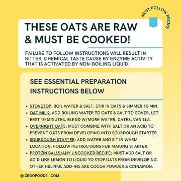 ZEGO Gluten Free Organic Raw Rolled Oats - Double Protein Old Fashioned Oatmeal - COOKING REQUIRED (...