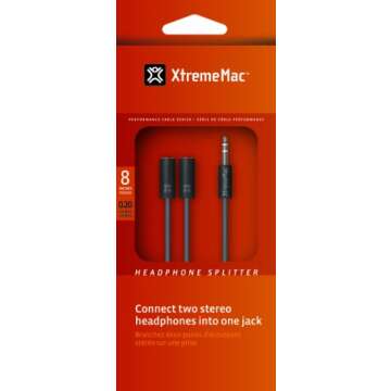 XtremeMac Headphone Splitter - Y Adapter Mini Stereo Plug Headphone Splitter
