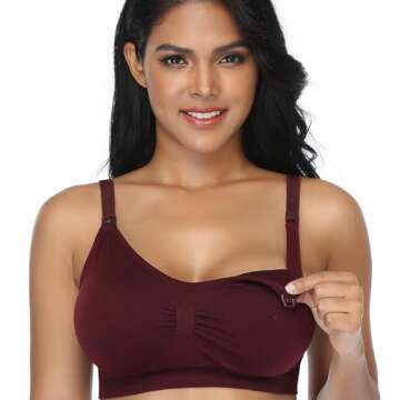 4Pack Nursing Bra for Breastfeeding Maternity Bras Push Up Silk Seamless Pregnancy Bralette Underwear Black Beige Rosered Blue Medium