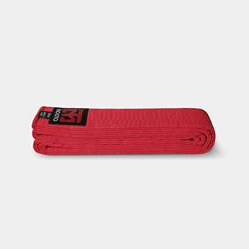 MOOTO Taekwondo Color Belts Single Wrap(Width 4cm) 8 Colors TKD MMA Martial Arts Hapkido Karate (Red, 1. Length(160cm or 63.0 inch))