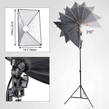 MOUNTDOG Softbox Lighting Kit with Remote and Adjustable Colors
