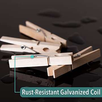 Mr. Pen- Wooden Clothes Pins, Large Natural Wood, 50 Pack, 2.9 Inch, Rust Resistant for Classroom, Crafts