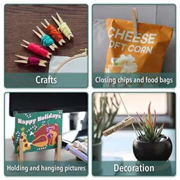 Mr. Pen- Wooden Clothes Pins, Large Natural Wood, 50 Pack, 2.9 Inch, Rust Resistant for Classroom, Crafts