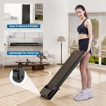 DeerRun Walking Pad, Under Desk Treadmill, Smart Treadmills for Home Office, Low Noise Portable Walking Pad Treadmill, Installation Free, 265-300lbs Capacity