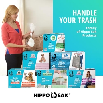 Hippo Sak Plant-Based Garbage Bags - Eco Friendly & Strong