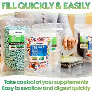 XPRS Nutra Size 2 Empty Capsules - 500 Clear Empty Vegan Capsules - Vegetarian Empty Pill Capsules -...