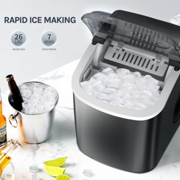 Kismile Countertop Nugget Ice Maker Machine Black