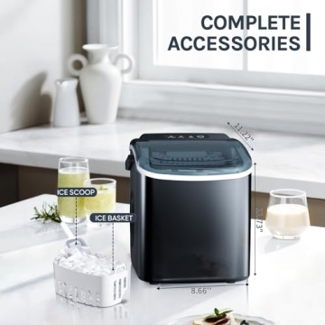 Kismile Countertop Nugget Ice Maker Machine Black