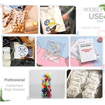 LEOSINDA 100 Clear Resealable Treat Bags 6 x 6 Inch