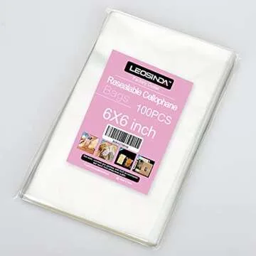 LEOSINDA 100 Clear Resealable Treat Bags 6 x 6 Inch