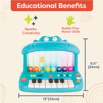 Hippo Pop Musical Keyboard by B. Toys – Bright Fun for Kids