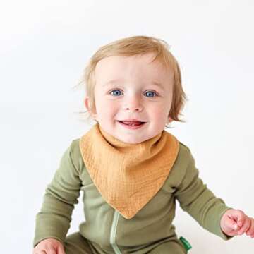 Konssy Muslin Baby Bibs 10 Pack Baby Bandana Drool Bibs 100% Cotton for Unisex Boys Girls,10 Solid Colors Set for Teething Drooling