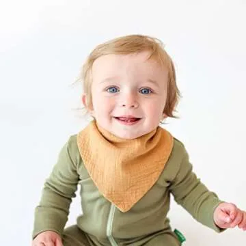 Konssy Muslin Baby Bibs 10 Pack Baby Bandana Drool Bibs 100% Cotton for Unisex Boys Girls,10 Solid Colors Set for Teething Drooling