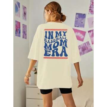 Oversized Baseball Mom Shirt for Game Day & Casual Wear