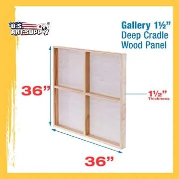 U.S. Art Supply Cradled Wood Art Panels 36x36"