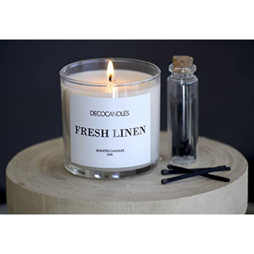 Urban Concepts Fresh Linen Highly Scented Soy Candle for Cozy Homes