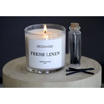 Urban Concepts Fresh Linen Highly Scented Soy Candle for Cozy Homes