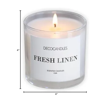 Urban Concepts Fresh Linen Highly Scented Soy Candle for Cozy Homes