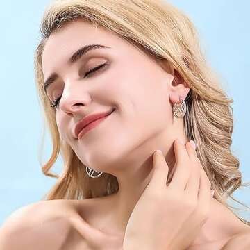 Exquisite Women's Letter Earrings with zircon Accent - Elegant Gift for Fashionable Ladies