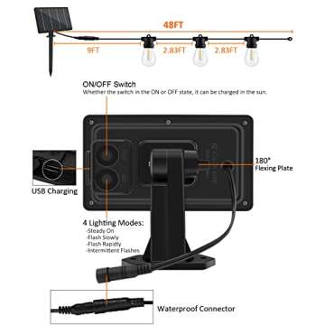 Versatile Solar Outdoor String Lights with Remote Control