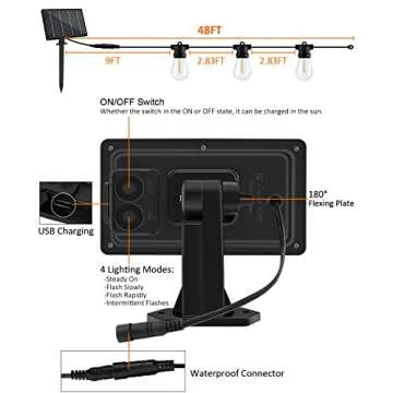 Versatile Solar Outdoor String Lights with Remote Control