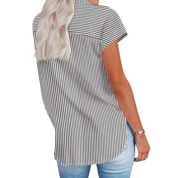 HOTOUCH Women's Classic Collared Cotton Blouse for Summer