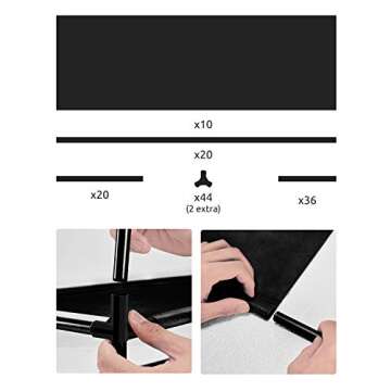 Youdesure 10 Tier Shoe Rack, Tall Shoe Rack Organizer for 40 Pairs, Space-Saving Non-Woven Fabric Shoe Storage, Shoe Shelf for Entryway, Garage, Bedroom, Black