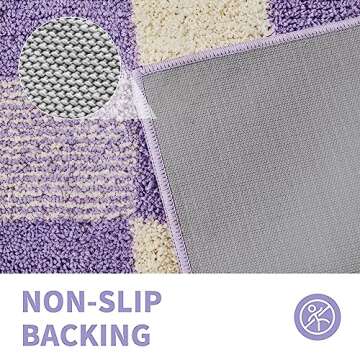 CozeCube Checkered Bath Mat Non-Slip Soft and Absorbent