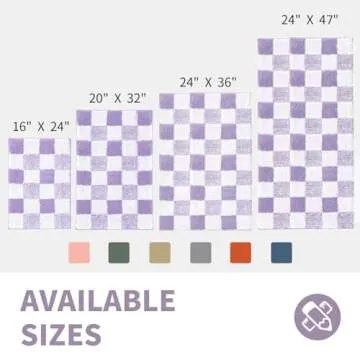 CozeCube Checkered Bath Mat Non-Slip Soft and Absorbent