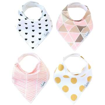 Copper Pearl Baby Bandana Bibs 4 Pack Gift Set