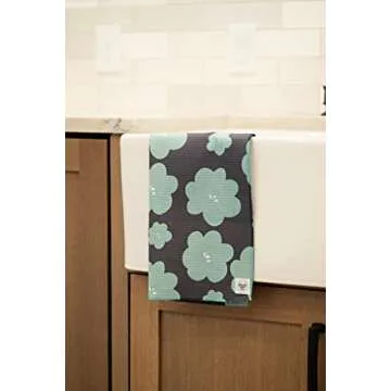 Desert Aqua 2 Pack || Not Your Ordinary Kitchen Towels || Dish Towels || Tea Towels || Waffle Weave Microfiber || Designer Prints || Highly Absorbent || Hanging Hook (Turquoise)