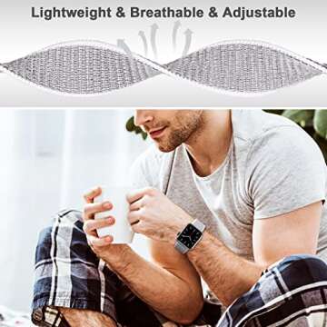 Nylon Sport Band Compatible with Apple Watch Band 38mm 40mm 41mm 42mm 44mm 45mm 46mm 49mm, Adjustable Breathable Women Men Braided Strap Compatible for iWatch Series 10/9/8/7/6/5/4/3 SE Ultra 1/2