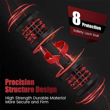 Mangko Adjustable Dumbbell 25LB Single Dumbbell Weight, 5 in 1 Weight Dumbbell with Anti-Slip Metal Handle, Suitable for Home Gym Exercise Equipment