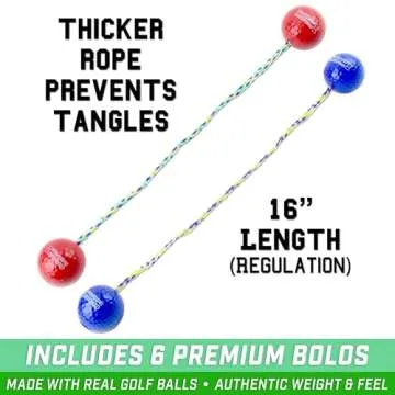GoSports Premium Ladder Toss Outdoor Game Set with 6 Bolo Balls, Travel Carrying Case and Score Trackers - Choose Between Standard and Giant Size Sets