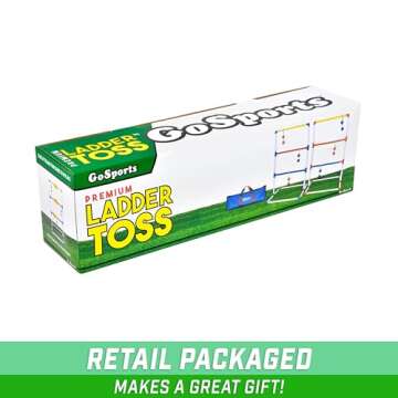 GoSports Premium Ladder Toss Outdoor Game Set with 6 Bolo Balls, Travel Carrying Case and Score Trackers - Choose Between Standard and Giant Size Sets