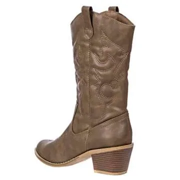 Charles Albert Vegan Leather Women's Cowboy Boots - Mocha