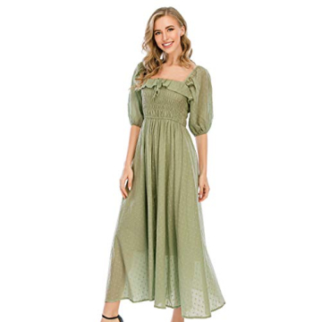 Elegant Cotton Ruffled Vintage Backless Summer Dress for Women