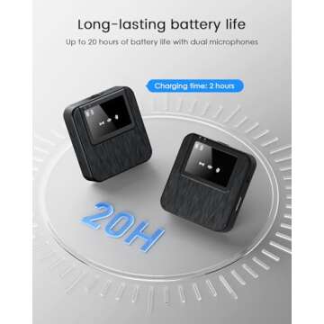 BAILIXIN Wireless Lavalier Microphone - Pro Sound, Long Battery