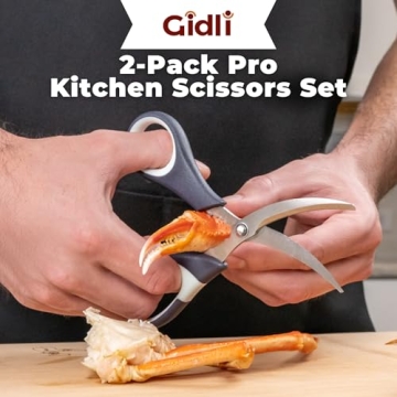 Gidli Kitchen Shears Set with Lifetime Warranty - Sharp & Versatile