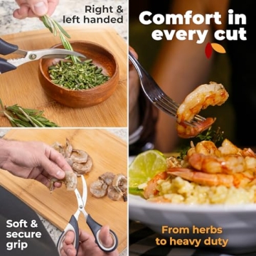 Gidli Kitchen Shears Set with Lifetime Warranty - Sharp & Versatile